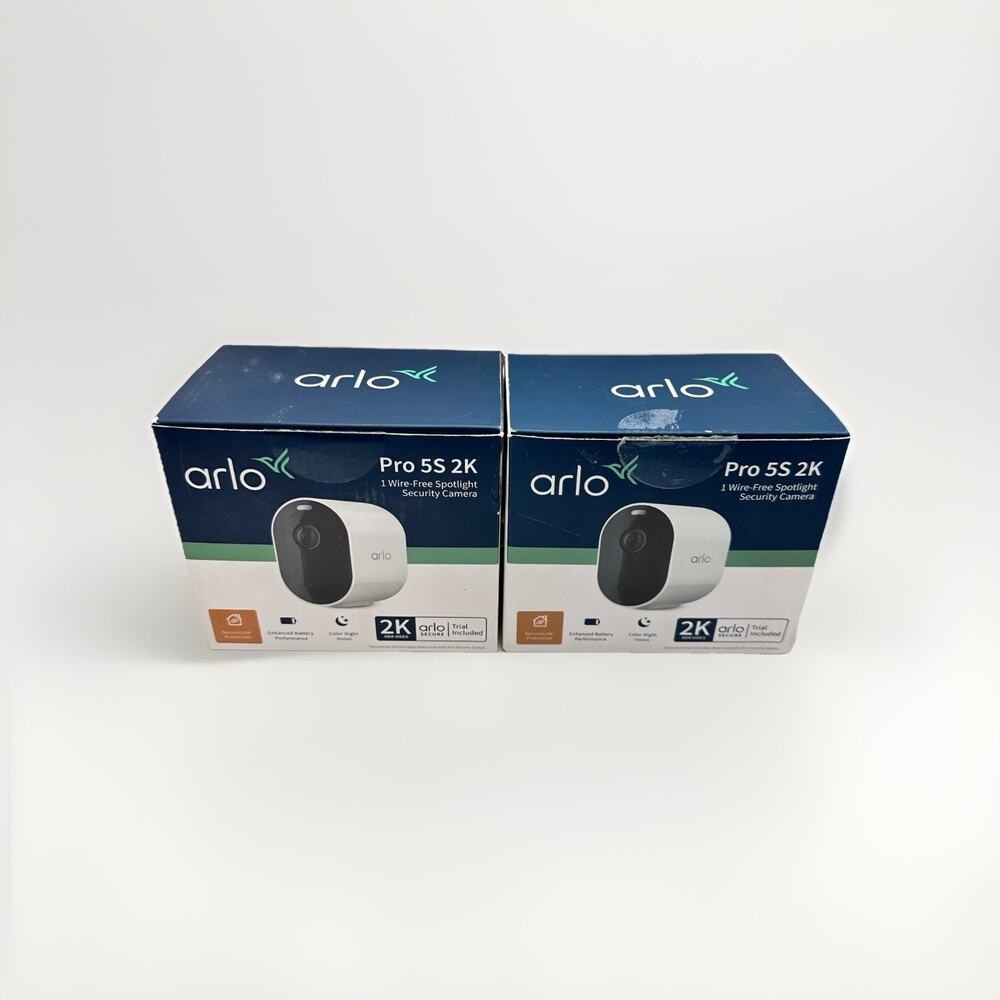 Arlo Pro 5S Wireless 2K HDR Spotlight Security Camera Color Night Vision - 2PK
